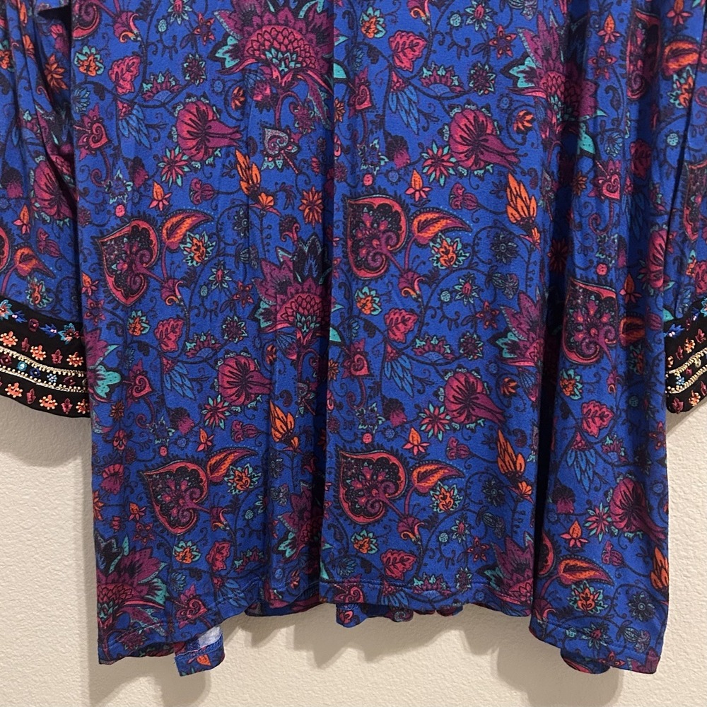 Soft Surroundings Tamuri Beaded Tunic Size 2X Boho Coastal Hippie Resortwear - Picture 12 of 16